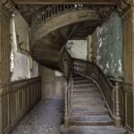 Stairway to an abandoned mansion